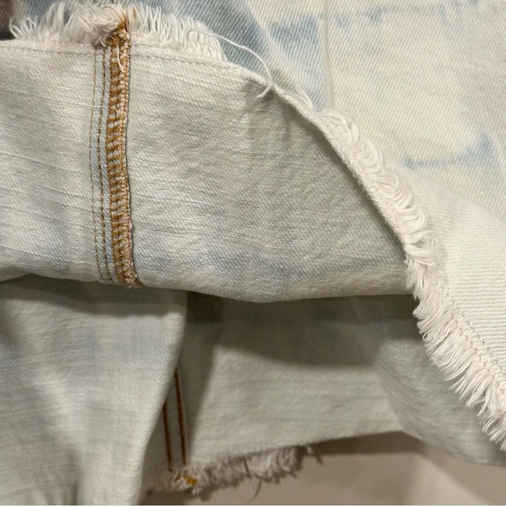 OLD NAVY Girls Frayed Hem Denim Jean Skirtall Overall Dip Dye Size Large 10-12
